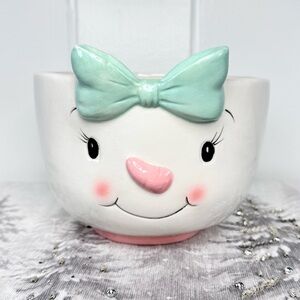 NEW Little Village by Transpac Snowman Christmas Bowl